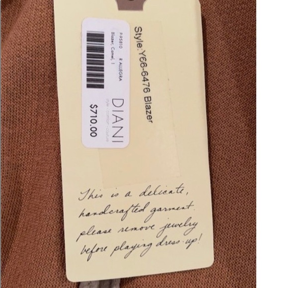Raquel Allegra Camel Blazer NWT SMALL